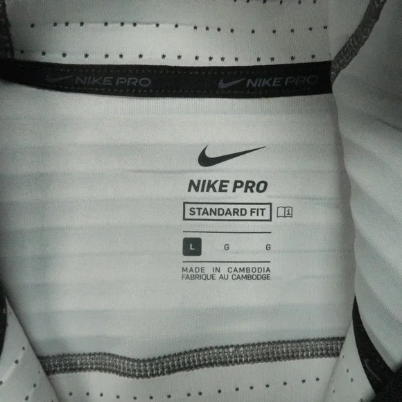 Nike Hoodie Men Large Gray Pro Training Full Zip PocketsHooded CZ2200